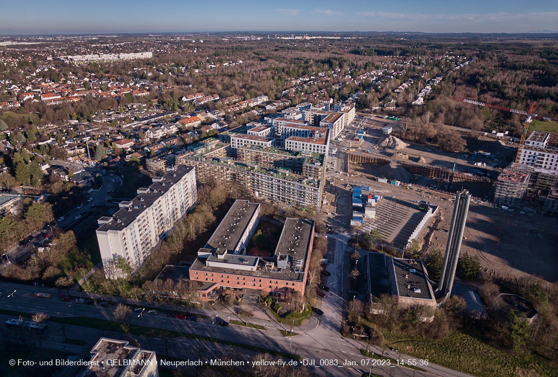07.01.2023 - Baustelle zum Alexisquartier und Pandion Verde in Neuperlach 07.01.2023 - Baustelle zum Alexisquartier und Pandion Verde in Neuperlach